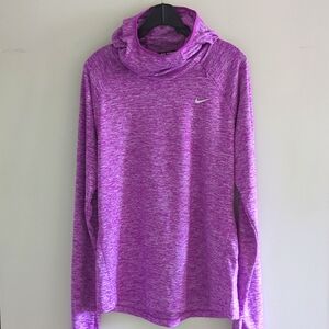 Nike Dri-fit long sleeve athletic cowl-neck hoodie purple medium